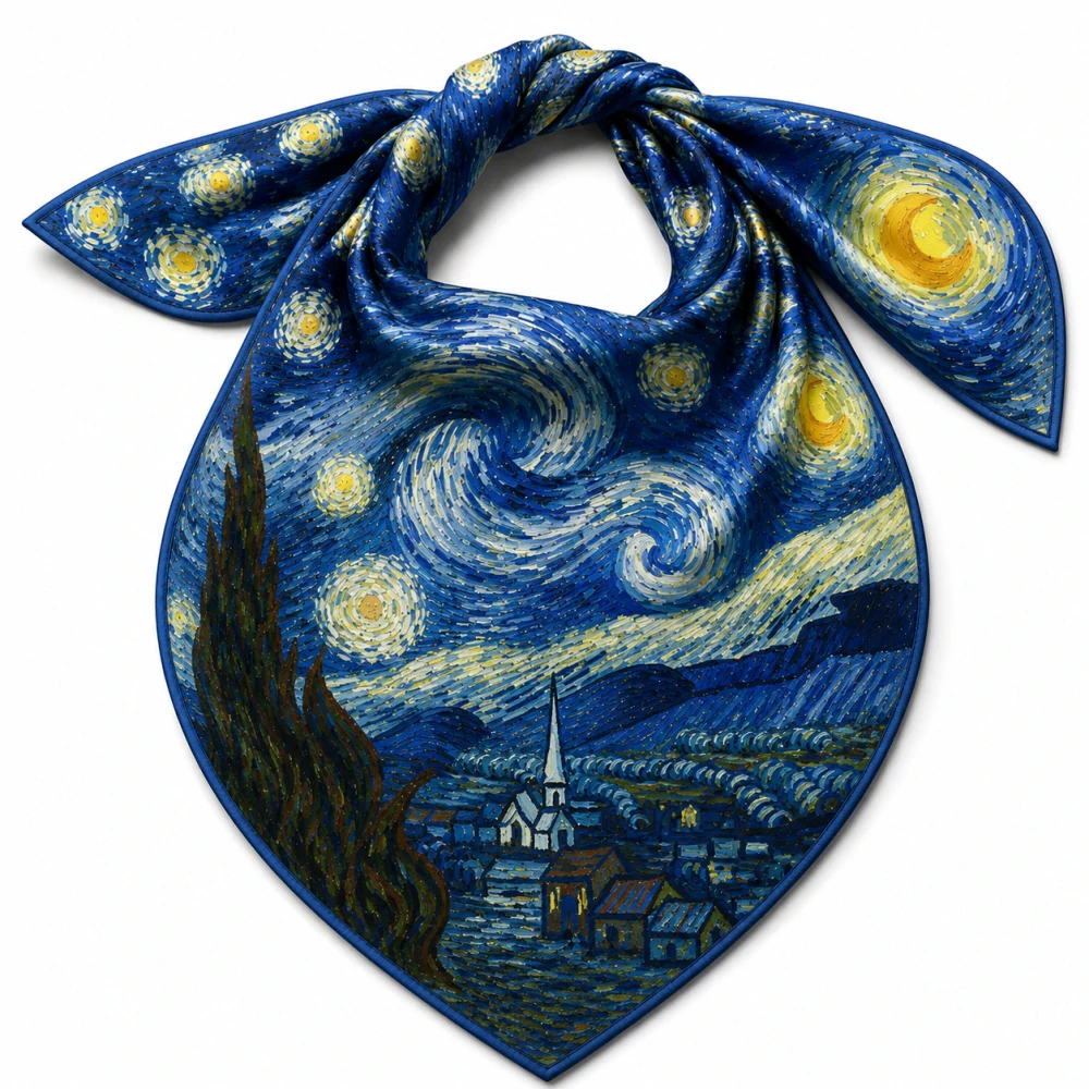 PAOLA RIVELLI Šátek, 90 x 90 cm Vincent van Gogh The Starry Night