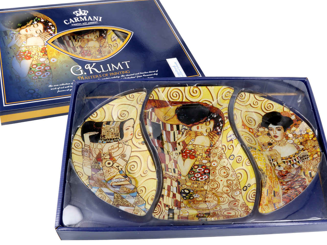 Skleněný tácek třídílný Gustav Klimt