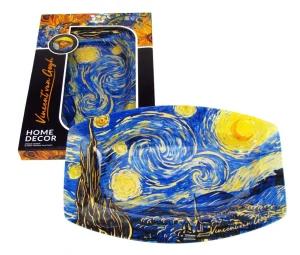 Skleněný tác Van Gogh Hvězdná noc Starry Night 31 × 21 cm