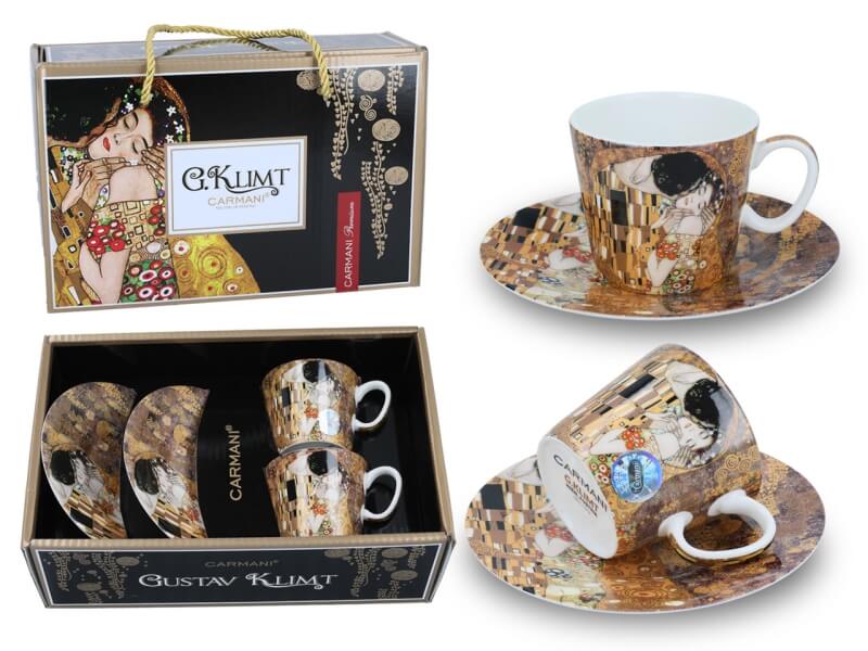 Set 2 ks espresso šálků 100 ml Gustav Klimt The Kiss, CARMANI, 5320301
