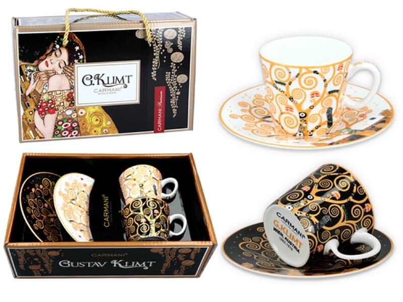 Set 2 ks espresso šálků Gustav Klimt 100 ml The Trees, CARMANI,5320307