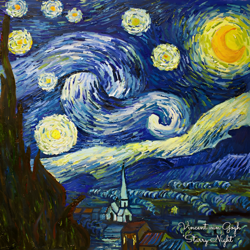 PAOLA RIVELLI Šátek, 90 x 90 cm Vincent van Gogh The Starry Night