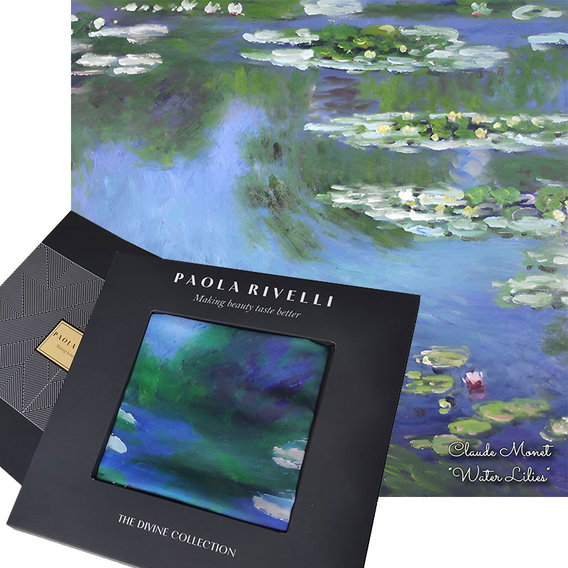 PAOLA RIVELLI Šátek, 90 x 90 cm Claude Monet Water lilies