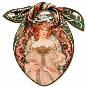 PAOLA RIVELLI Šátek, 90 x 90 cm Alfons Mucha F. Champenois Imprimeur-Éditeu
