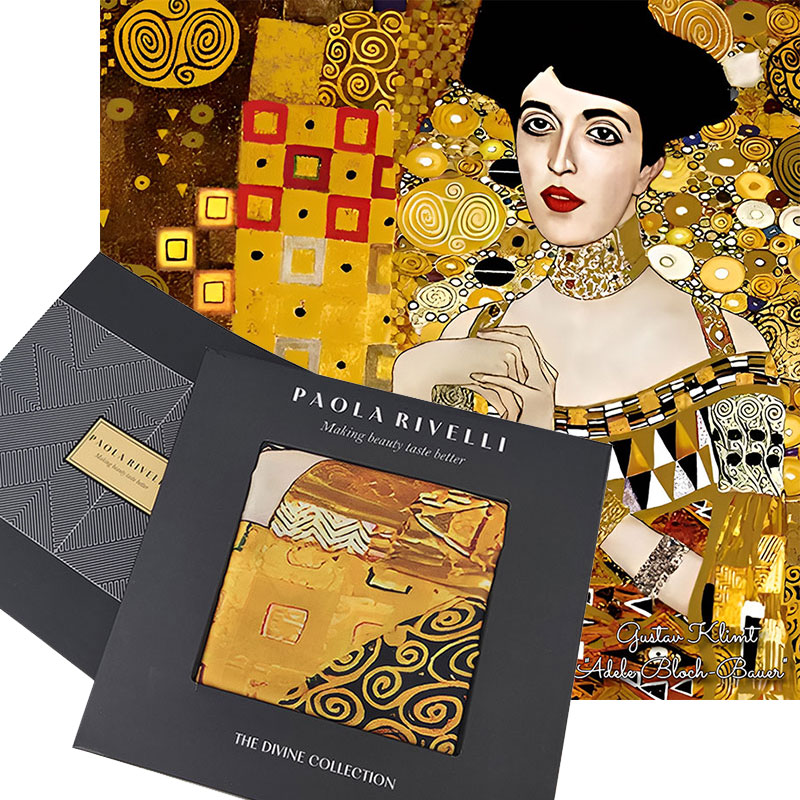 PAOLA RIVELLI Šátek, 90 x 90 cm Gustav Klimt Adela Bloch Bauer