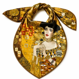 PAOLA RIVELLI Šátek, 90 x 90 cm Gustav Klimt Adela Bloch Bauer