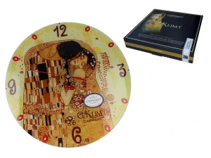 Hodiny nástěnné skleněné 30 cm Gustav Klimt Kiss,1989903