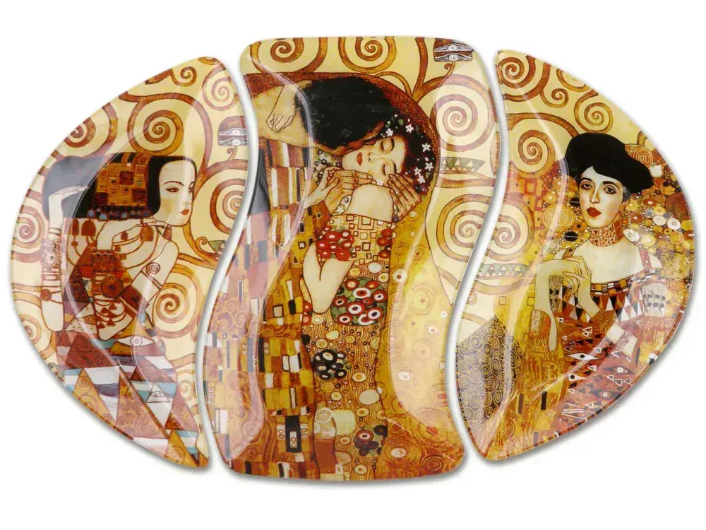 Skleněný tácek třídílný Gustav Klimt
