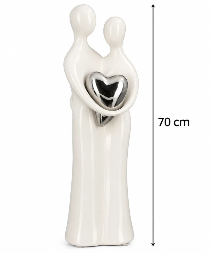 GILDE Casablanca Design socha Zamilovaný pár se srdcem keramika 70 cm