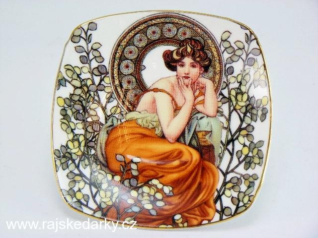 Set 2 ks espresso šálek s podš, Alfons Mucha Stones, QUEEN ISABELL