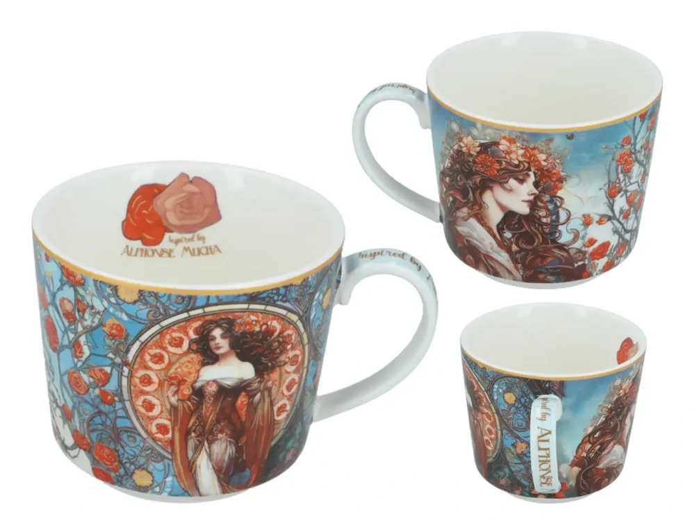 Šálek s podšálkem Alfons Mucha 230 ml, CARMANI, 5390061