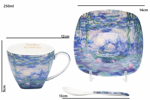 Šálek s podšálkem 250 ml/set 2 ks Claude MONET Watter lillies, Heritage of Arts