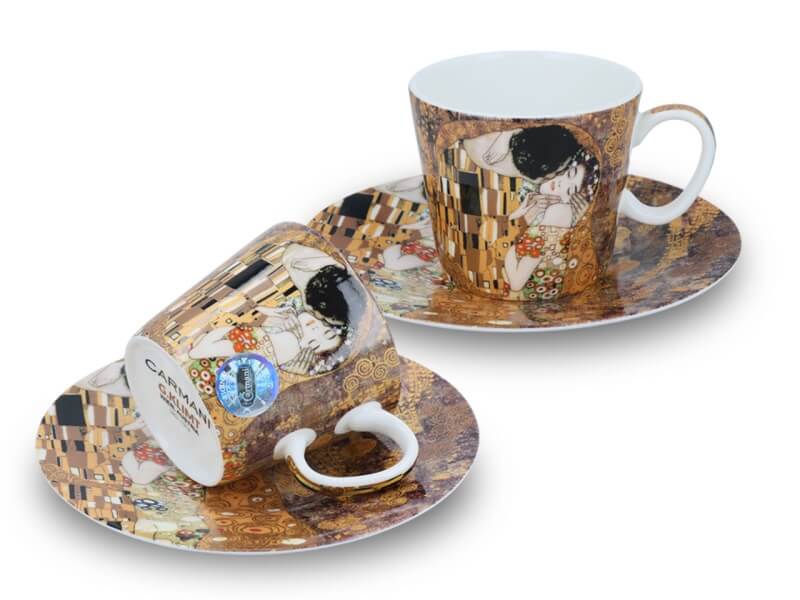 Set 2 ks espresso šálků 100 ml Gustav Klimt The Kiss, CARMANI, 5320301