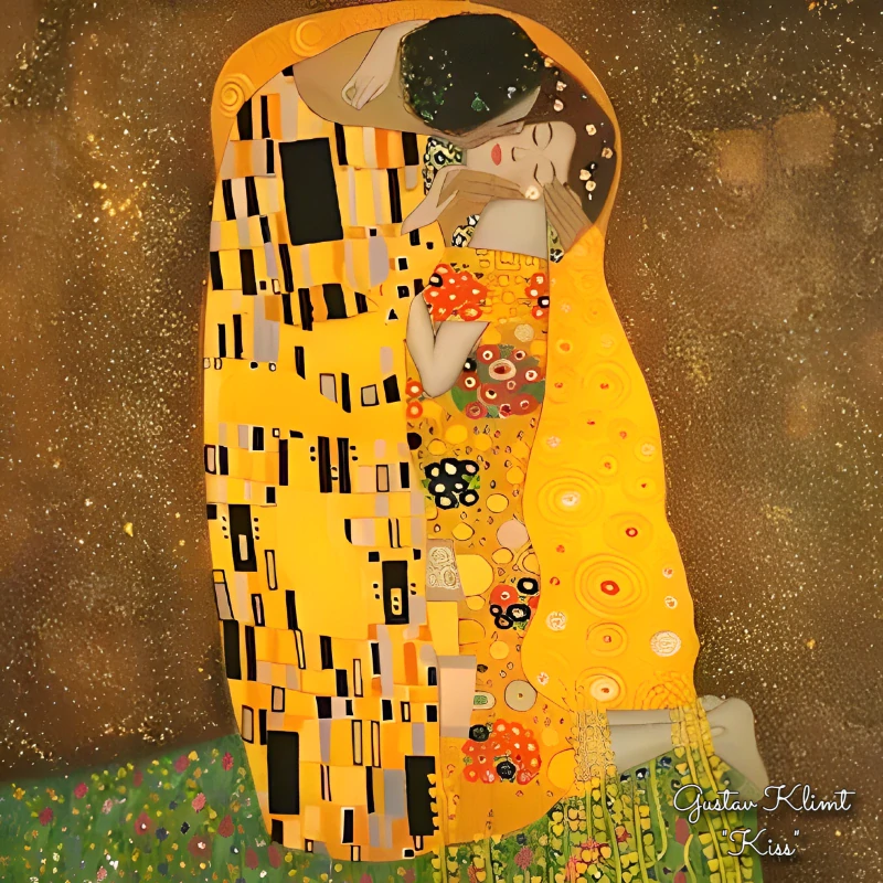 PAOLA RIVELLI Šátek, 90 x 90 cm Gustav Klimt The Kiss