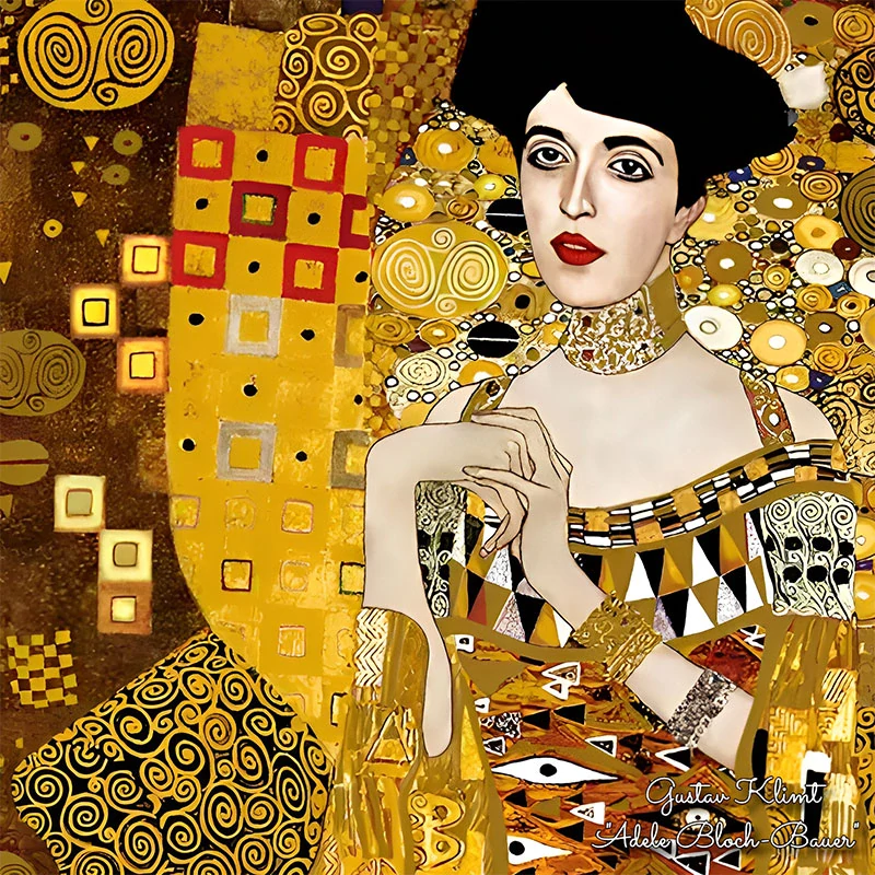 PAOLA RIVELLI Šátek, 90 x 90 cm Gustav Klimt Adela Bloch Bauer