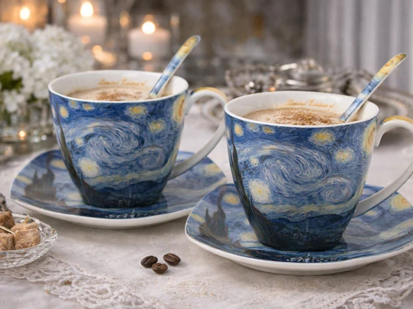 Šálek s podšálkem 250 ml/set 2 ks Vincent van Gogh Starry Night, Heritage of Arts