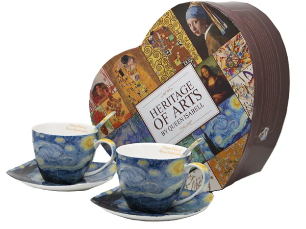 Šálek s podšálkem 250 ml/set 2 ks Vincent van Gogh Starry Night, Heritage of Arts
