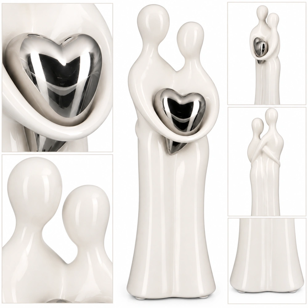 GILDE Casablanca Design socha Zamilovaný pár se srdcem keramika 70 cm